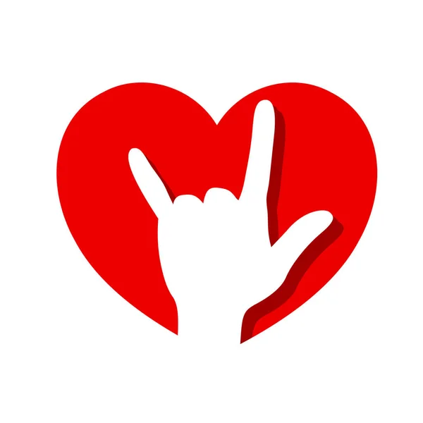 Χέρι-μου αρέσει να συνδεθείτε με κόκκινη καρδιά, — Διανυσματικό Αρχείο