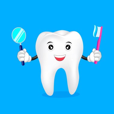 Sevimli çizgi diş karakter 