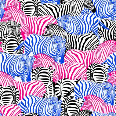 Renkli zebra seamless modeli. 