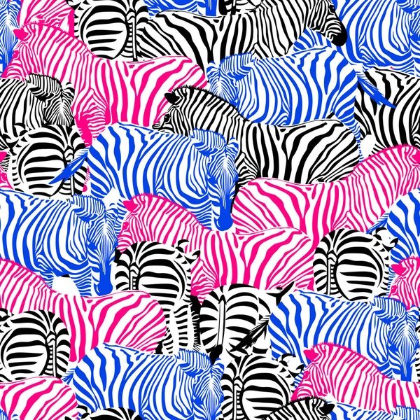 Padrão sem costura zebra colorida . —  Vetores de Stock