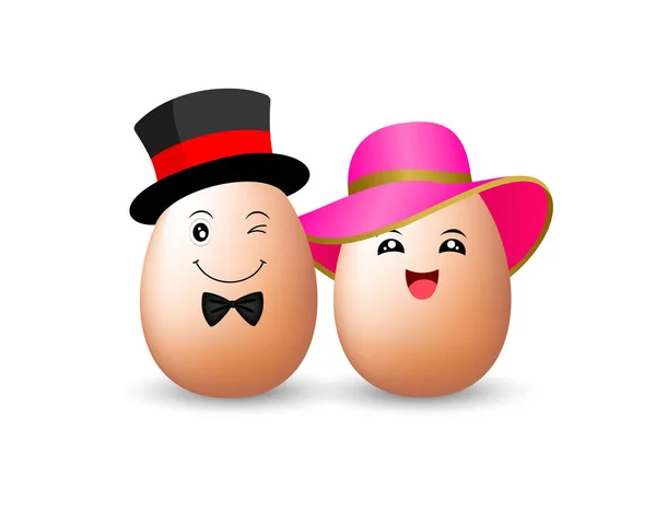 Funny egg characters. — Stock Vector