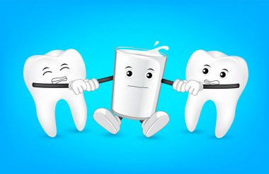 Diş karakter çekme süt'ın el bardak. 