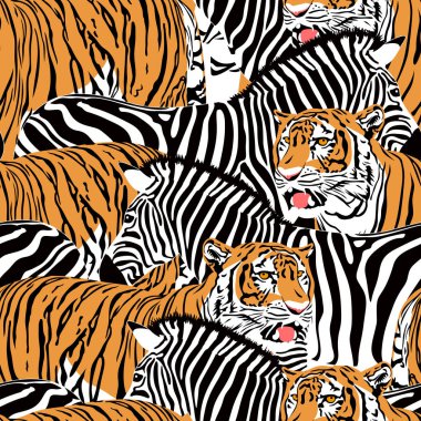 Kaplan ve zebra seamless modeli. 