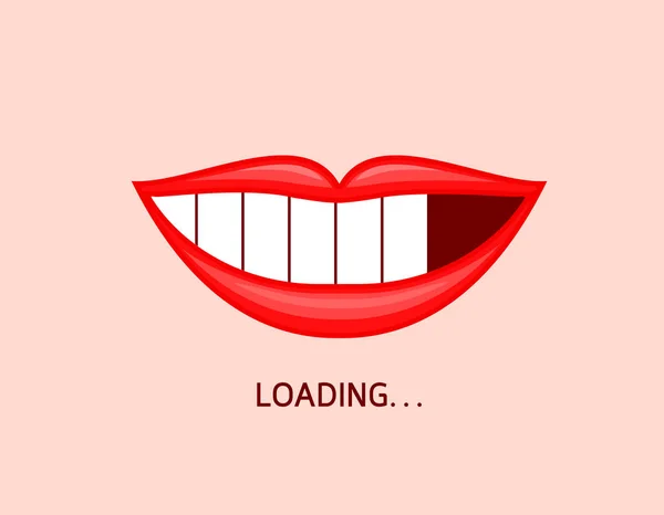 Loading icon on mouth shape. — Stock Vector