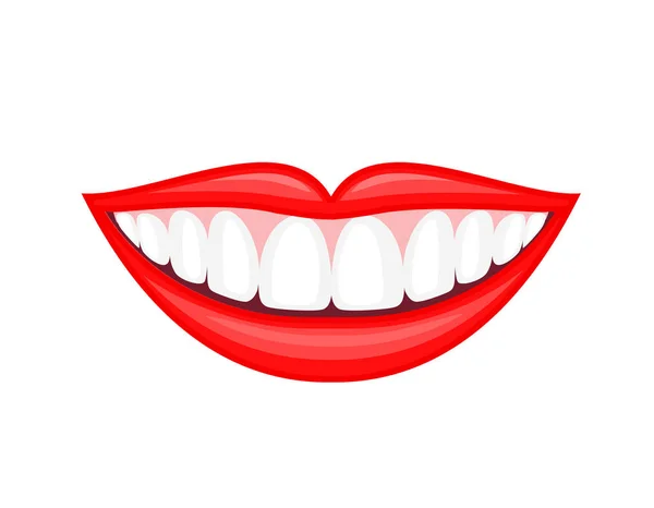 Bela boca sorridente com dentes saudáveis . — Vetor de Stock