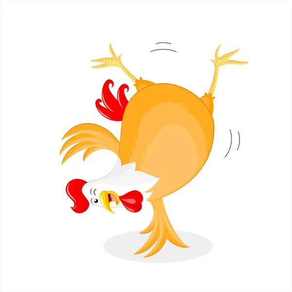 Gelukkig kip doen een Salto. — Stockvector