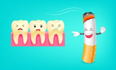 Diş üzerinde sigara etkisi. Sigara sorunu. 