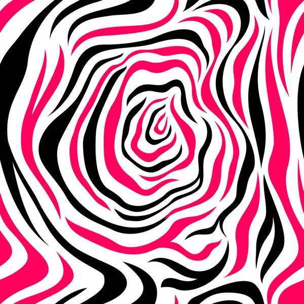 Zebra schwarze und rote Streifen nahtloses Muster. — Stockvektor
