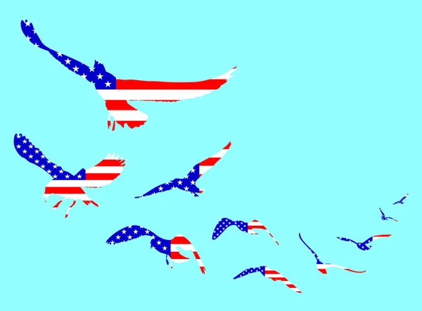 Amerykańską flagę na kształt ptaka. — Wektor stockowy