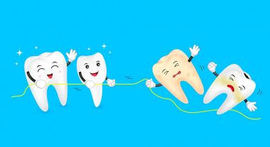 Savaş römorkör sağlıklı ve sağlıksız diş. 