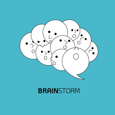  Simgesi tasarım. Beyin fırtınası kavramı.