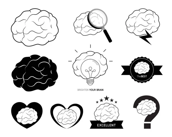 Aantal hersenen pictogram ontwerp. Creatief idee concept. — Stockvector