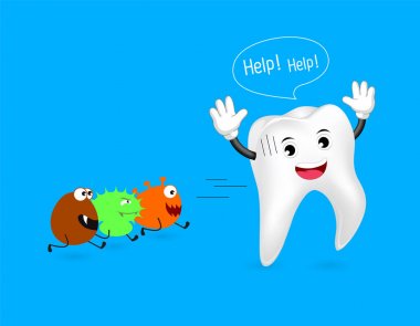 Sağlıklı diş bakteri uzak çalıştırmak. 