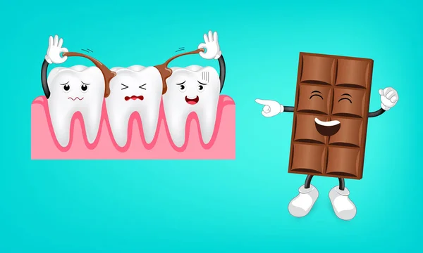 Niektóre czekoladowe trzymać między zęba. — Wektor stockowy