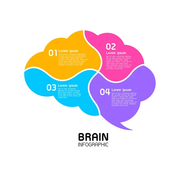 Modelo de design de cérebro Info-gráficos . —  Vetores de Stock