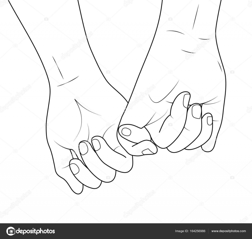 Holding Hands Outline Vector Illustration Doodles Hand Drawn Stock Vector Image By C Wowow