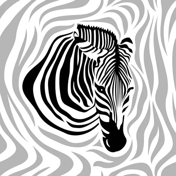 Nahtloses Muster für Zebrakopf. — Stockvektor