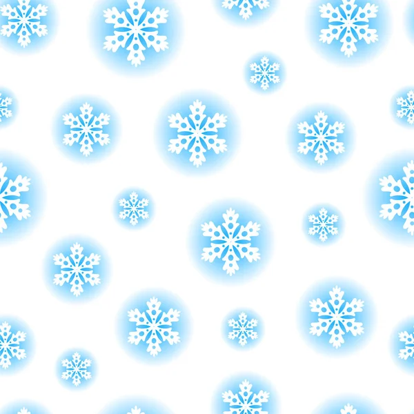Schneeflocken nahtloses Muster. — Stockvektor