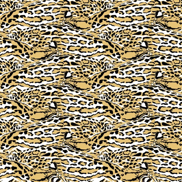 Wild cat seamless pattern, Animal skin texture. — Stock Vector