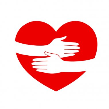 hug hand in heart shape. clipart