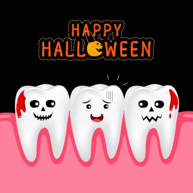 Sevimli çizgi dişi vampirler arasında. komik karakter tasarımı.