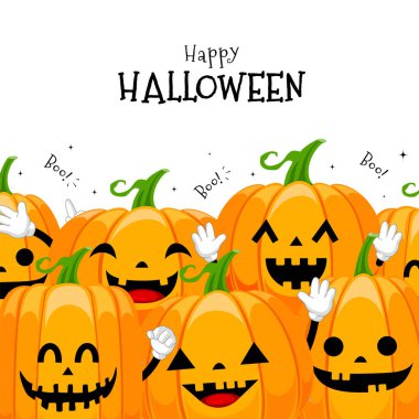 Sevimli çizgi kabak karakter tasarım grubu.