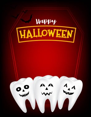 Sevimli korkunç diş karakter tasarımı.