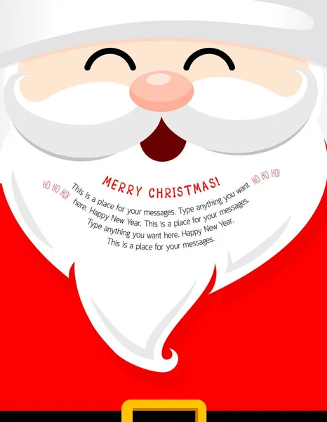 Cara de Papai Noel com barba personagem de desenho animado . —  Vetores de Stock