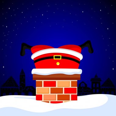 Noel Baba bacadan kar çatıda sıkışıp.  