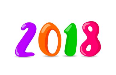 Mutlu yeni yıl, yirmi sekiz. Kutlama için renkli numaraları tasarım. İllüstrasyon izole beyaz arka plan üzerinde.