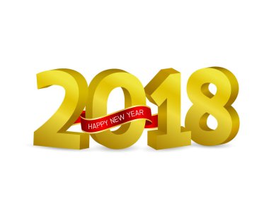 Mutlu yeni yıl, yirmi sekiz. Golden numaraları şeritler. Kutlama için tasarım. İllüstrasyon izole beyaz arka plan üzerinde.
