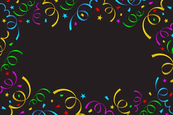 Fond Célébration Coloré Papier Ruban Avec Confettis Illustration Vectorielle Isolée — Image vectorielle