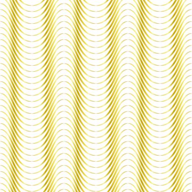 Altın çizgi eğrisi seamless modeli. Soyut geometrik modern arka plan. İllüstrasyon, parlak zemin. Sanat dekor tarzı.