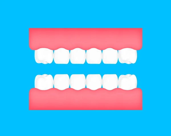 Karikatur Eines Gesunden Zahnes Zahnpflegekonzept Abbildung Isoliert Auf Blauem Hintergrund — Stockvektor