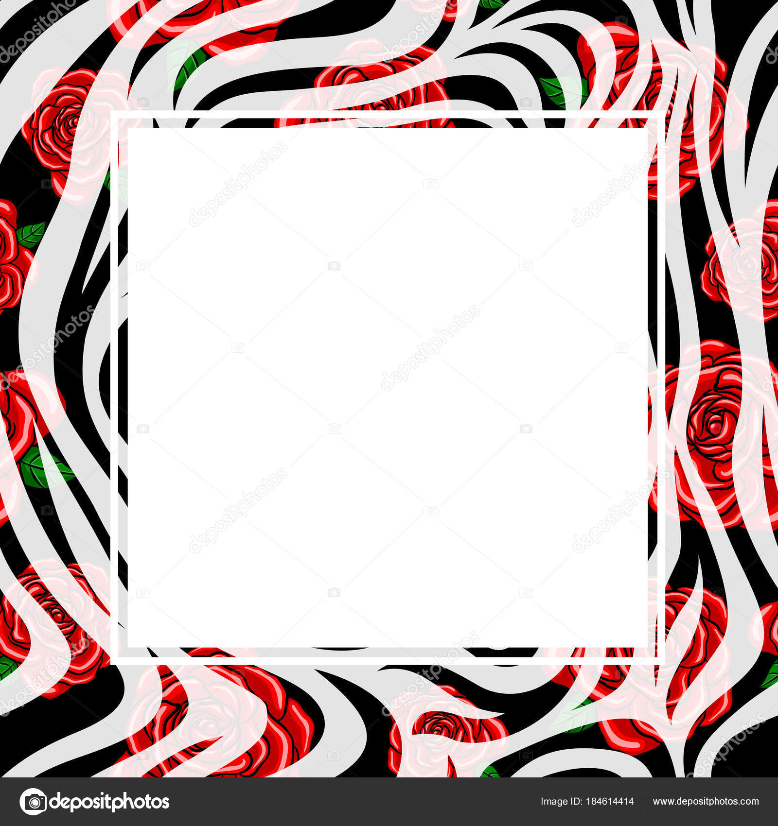 Zebra Print Roses Zebra Print Border Red Rose Design Animal Skin