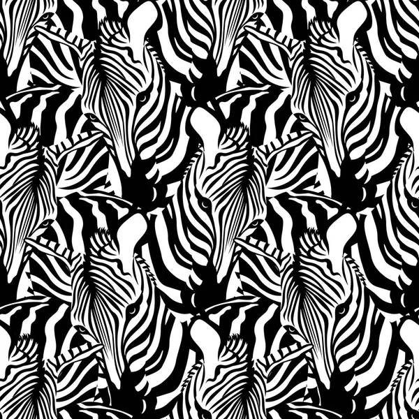 Zebra Seamless Pattern Savannah Animal Ornament Wild Animal Texture Striped — Stock Vector