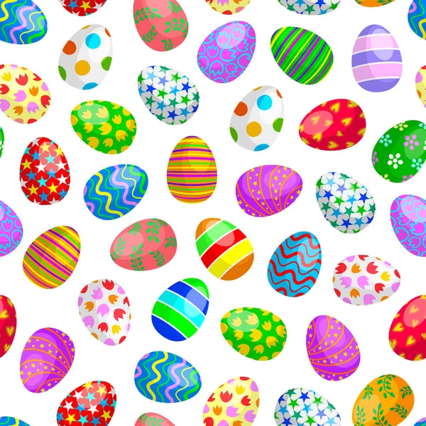 Ovos Páscoa Coloridos Sem Costura Padrão Feliz Fundo Dia Páscoa — Vetor de Stock