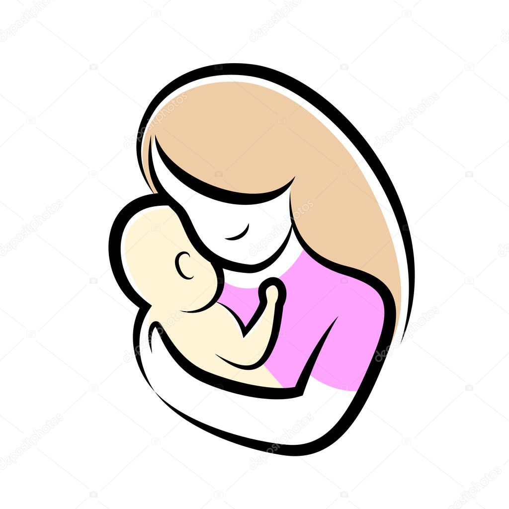 Download Vector: mama | Madre Bebé Estilizado Símbolo Vector Mamá ...