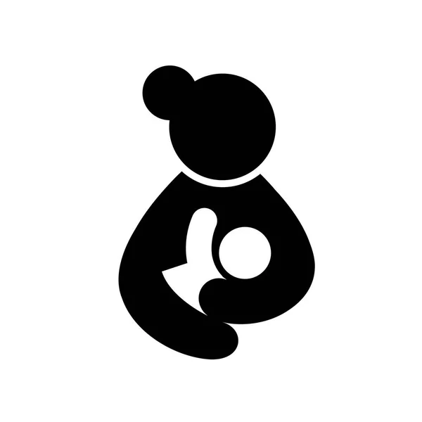 Vrouw Borstvoeding Haar Kind Pictogram Ontwerpen Pictogram Voor Moeder Kind — Stockvector