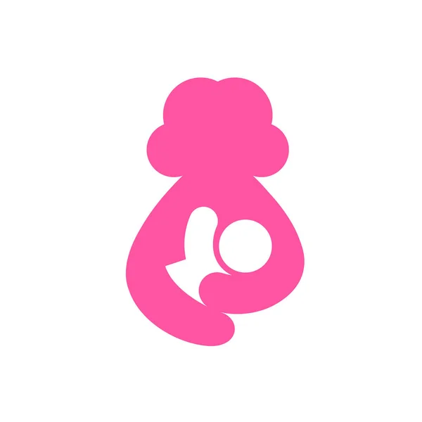 Woman Breastfeeding Her Child Icon Design Mother Child Pictograms Flat — Stock Vector