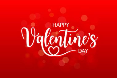 Kırmızı gradyan üzerine Sevgililer Günü tipografi tasarımın kutlu olsun. Poster, kartpostal davetiyesi, pankart şablonu.