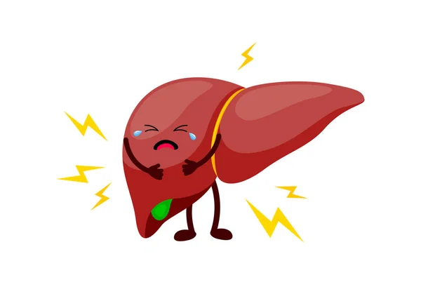 Sağlıksız Insan Karaciğeri Organ Hastalığın Sağlığa Olumsuz Etkisinden Dolayı Bakım — Stok Vektör