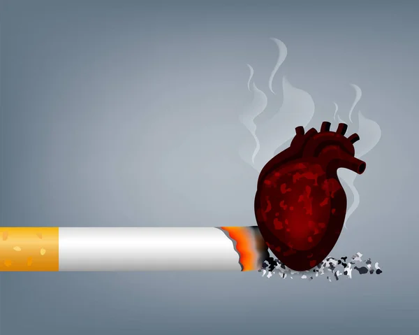 Přestaň Kouřit Svět Bez Tabáku Kouření Škodí Lidskému Srdci Výsledkem — Stockový vektor