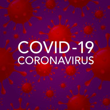 Yazı, soyut virüs grafikli COVID-19. Dünya Sağlık Örgütü WHO, Coronavirus hastalığı için yeni bir resmi isim tanıttı..