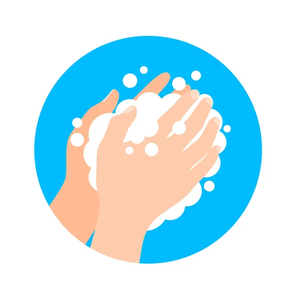 Mycie Rąk Mydłem Projekt Ikony Ilustracja Wektora Izolowana Białym Tle — Wektor stockowy