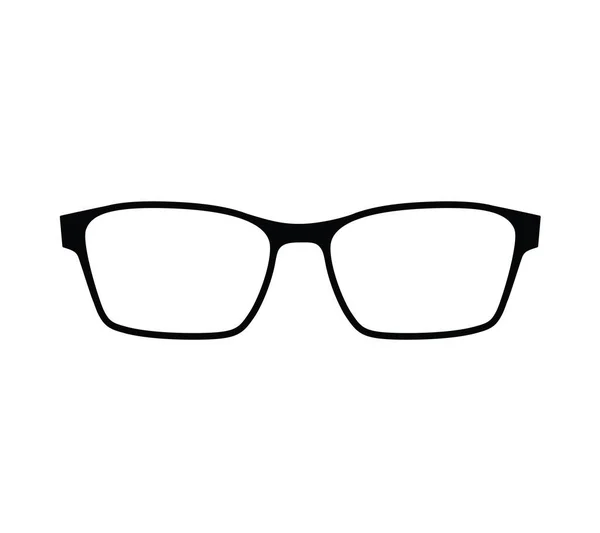 Gözlük Vektör Simgesi Resim Düz Stil Siluet Beyaz Arkaplanda Izole — Stok Vektör