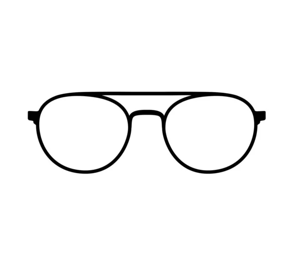 Brillenvektorsymbol Illustration Flachen Stil Silhouette Isoliert Auf Weißem Hintergrund — Stockvektor