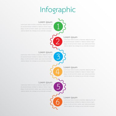 Çeşitli işlem adımları ayrıntılı raporlar için vektör Infographic Şablonlar.