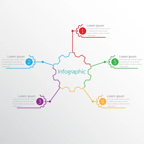 Modèles d'infographie vectorielle pour les rapports détaillés des différentes étapes du processus . — Image vectorielle