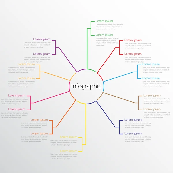 Modelli infografici vettoriali per report dettagliati dalle varie fasi del processo . — Vettoriale Stock